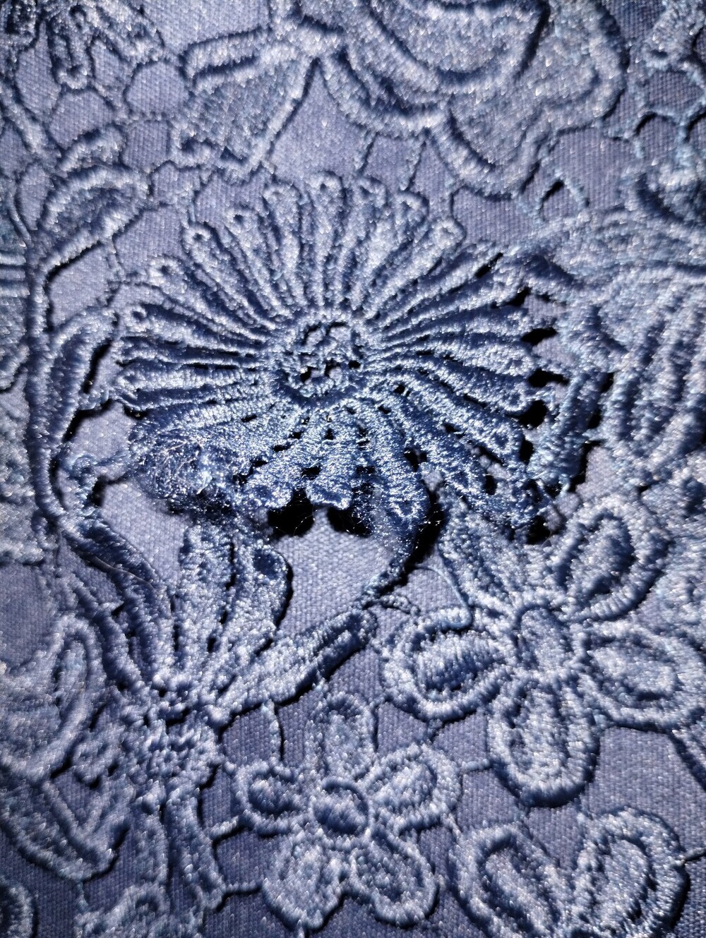 Lulus Dress Navy Blue Lace Crochet Overlay S/L sz 12 - Picture 11 of 17